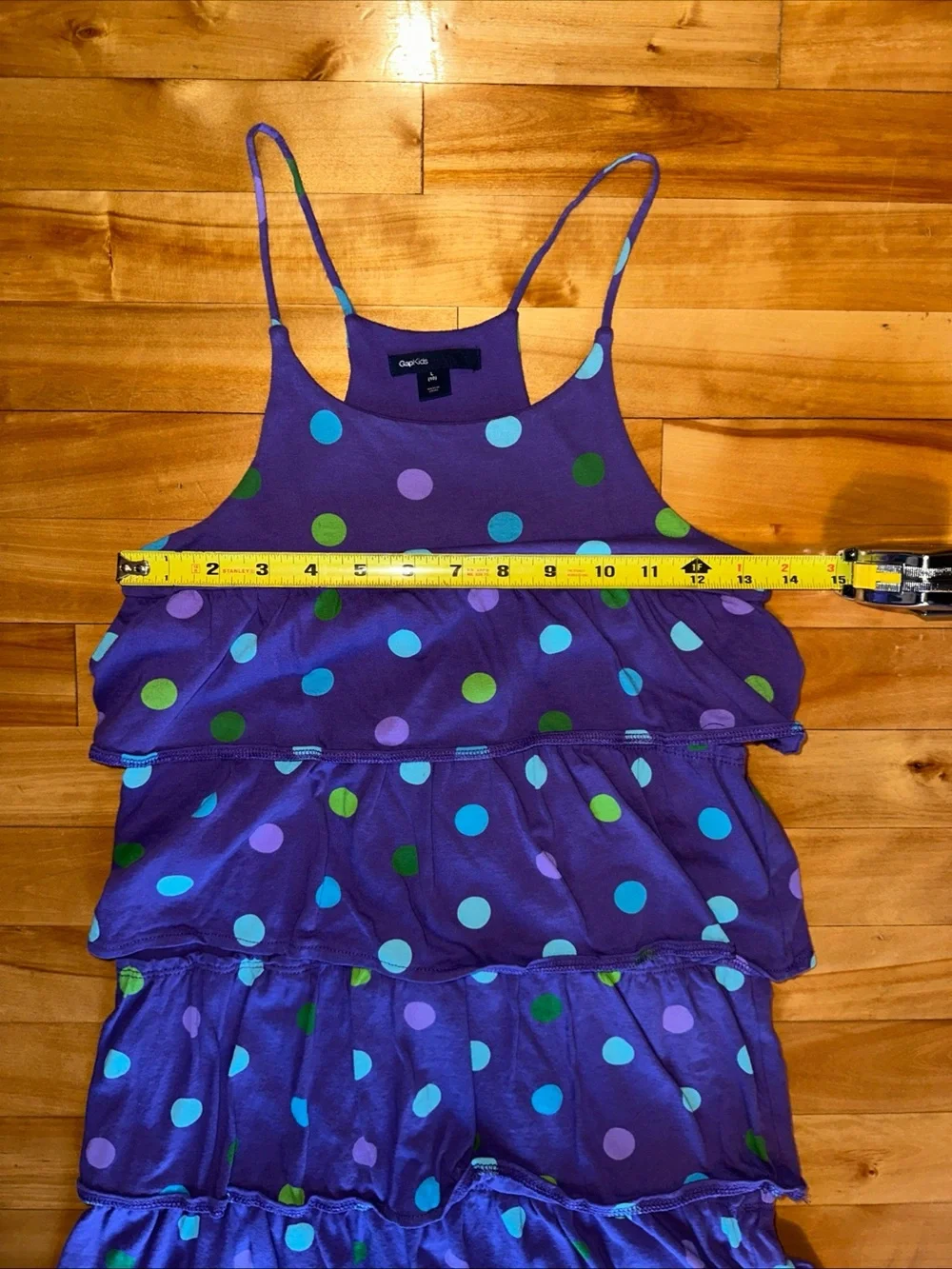 Gap kids Purple Polka Dot Tiered Spaghetti Strap Dress